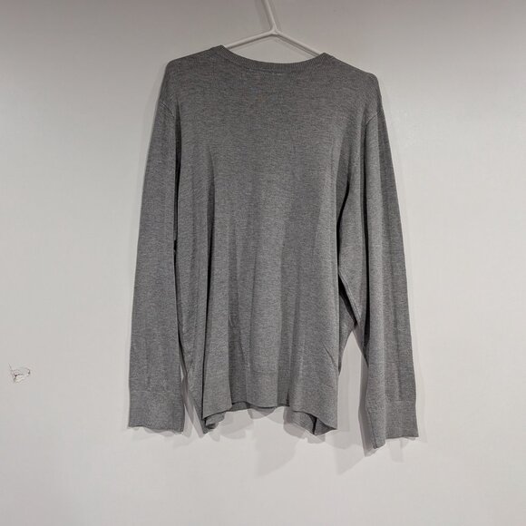 Cleo Holiday Crew Neck Sweater with Sequined Bow Grey Silver Size XXL - Picture 4 of 4